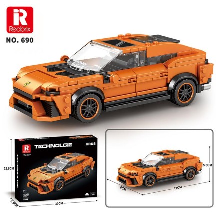 Reobrix Creator 690 Lamborghini Urus SUV Araba Yaratıcı Yapı Blok Seti Building Blocks - 408 Parça - Thumbnail