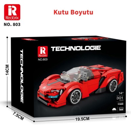 Reobrix Creator 803 Lykan Spor Araba Yaratıcı Yapı Blok Seti Building Blocks - 301 Parça - Thumbnail