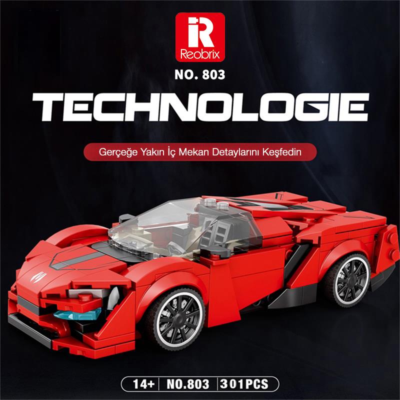 Reobrix Creator 803 Lykan Spor Araba Yaratıcı Yapı Blok Seti Building Blocks - 301 Parça