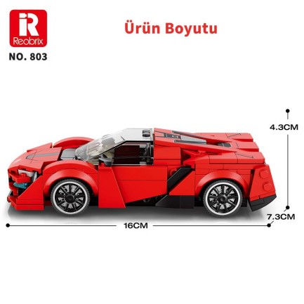 Reobrix Creator 803 Lykan Spor Araba Yaratıcı Yapı Blok Seti Building Blocks - 301 Parça - Thumbnail