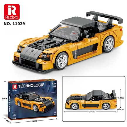 Reobrix Technic 11029 Mazda RX-7 Araba Yaratıcı Yapı Blok Seti Building Blocks - 1482 Parça - Thumbnail
