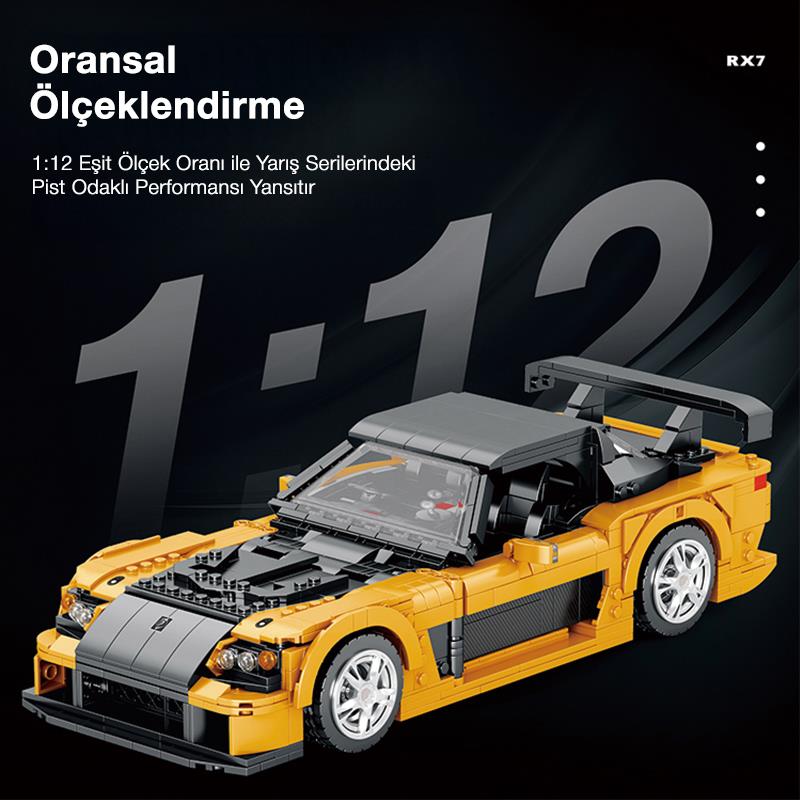 Reobrix Technic 11029 Mazda RX-7 Araba Yaratıcı Yapı Blok Seti Building Blocks - 1482 Parça