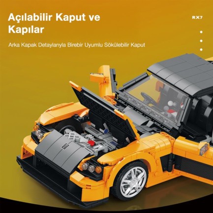 Reobrix Technic 11029 Mazda RX-7 Araba Yaratıcı Yapı Blok Seti Building Blocks - 1482 Parça - Thumbnail