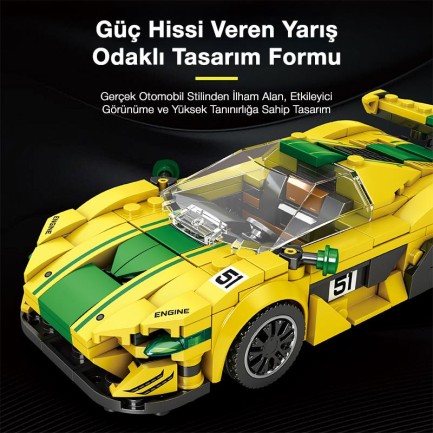 Reobrix Technic 677 McLaren P1 GTR Spor Araba Yaratıcı Yapı Blok Seti Building Blocks - 351 Parça - Thumbnail