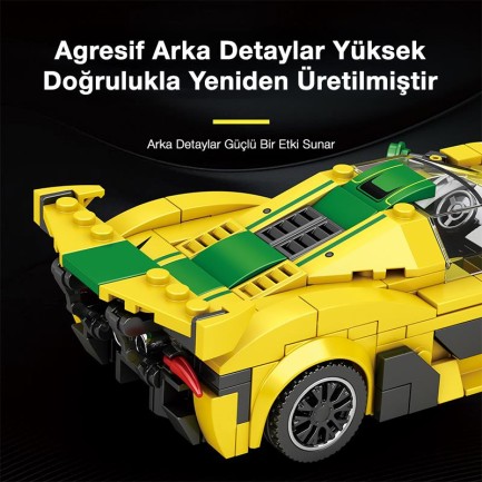 Reobrix Technic 677 McLaren P1 GTR Spor Araba Yaratıcı Yapı Blok Seti Building Blocks - 351 Parça - Thumbnail