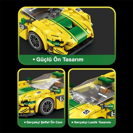 Reobrix Technic 677 McLaren P1 GTR Spor Araba Yaratıcı Yapı Blok Seti Building Blocks - 351 Parça - Thumbnail