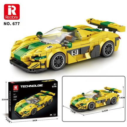 Reobrix Technic 677 McLaren P1 GTR Spor Araba Yaratıcı Yapı Blok Seti Building Blocks - 351 Parça - Thumbnail
