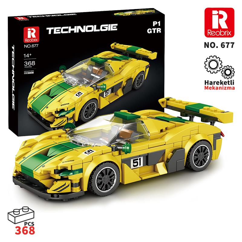 Reobrix Technic 677 McLaren P1 GTR Spor Araba Yaratıcı Yapı Blok Seti Building Blocks - 351 Parça