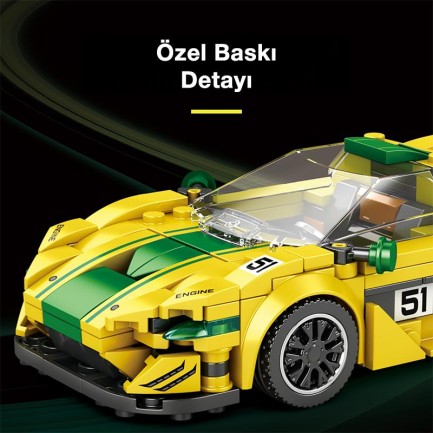 Reobrix Technic 677 McLaren P1 GTR Spor Araba Yaratıcı Yapı Blok Seti Building Blocks - 351 Parça - Thumbnail