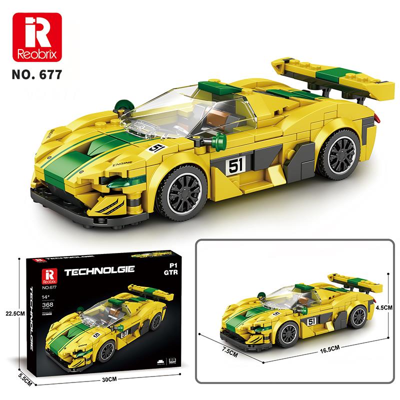 Reobrix Technic 677 McLaren P1 GTR Spor Araba Yaratıcı Yapı Blok Seti Building Blocks - 351 Parça