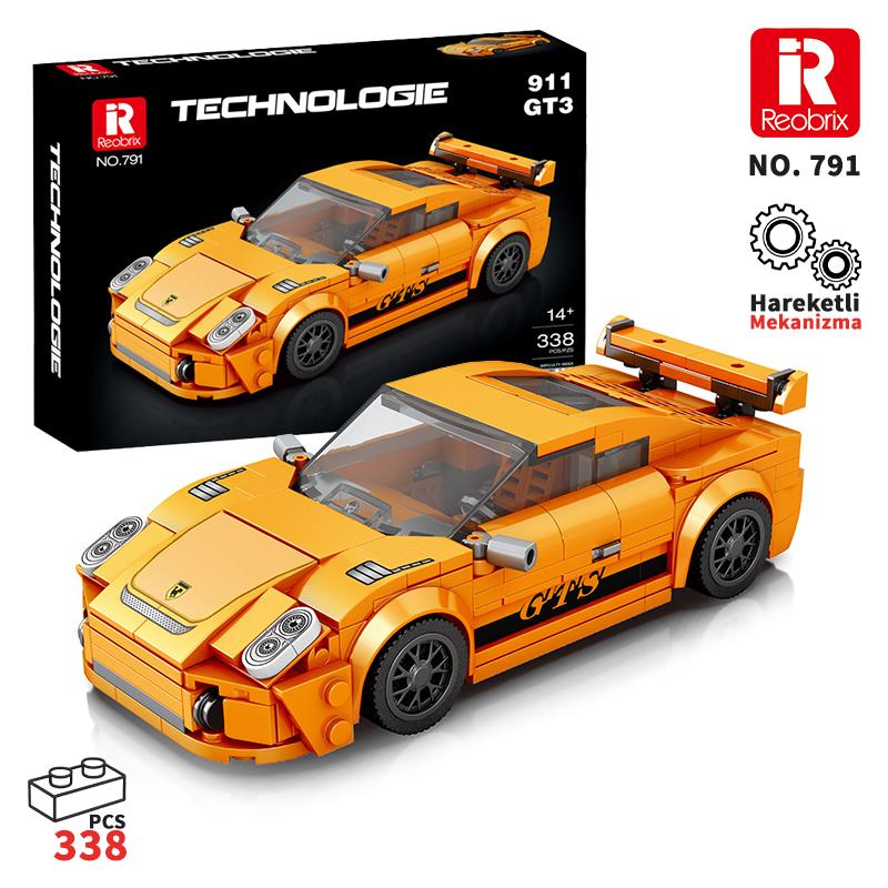 Reobrix Creator 791 Porsche 911 GT3 Spor Araba Yaratıcı Yapı Blok Seti Building Blocks - 338 Parça