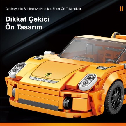 Reobrix Creator 791 Porsche 911 GT3 Spor Araba Yaratıcı Yapı Blok Seti Building Blocks - 338 Parça - Thumbnail