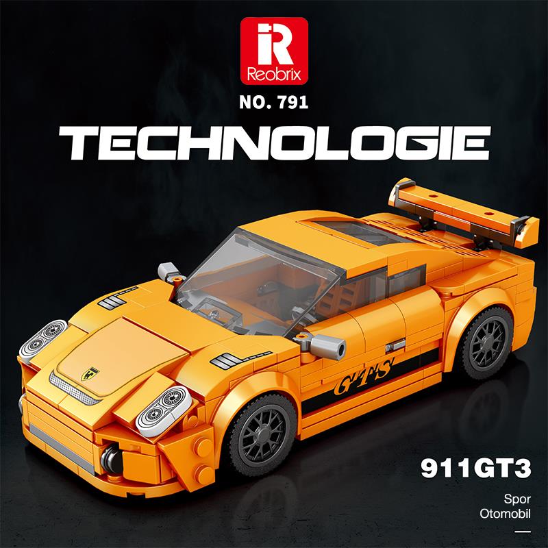 Reobrix Creator 791 Porsche 911 GT3 Spor Araba Yaratıcı Yapı Blok Seti Building Blocks - 338 Parça