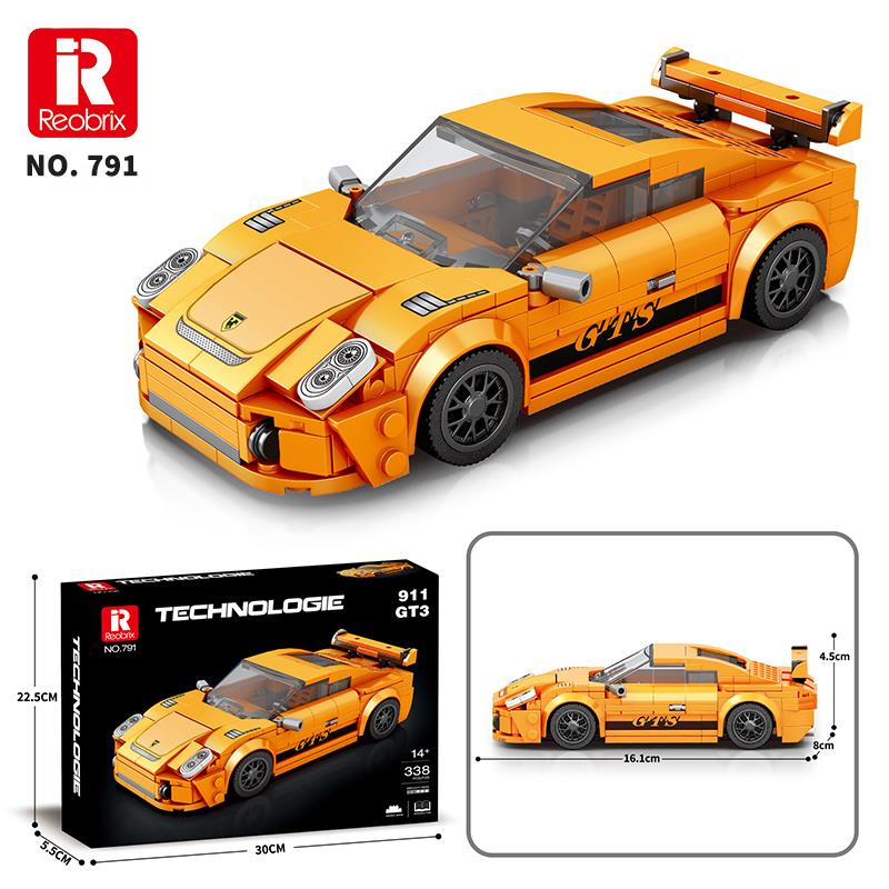 Reobrix Creator 791 Porsche 911 GT3 Spor Araba Yaratıcı Yapı Blok Seti Building Blocks - 338 Parça