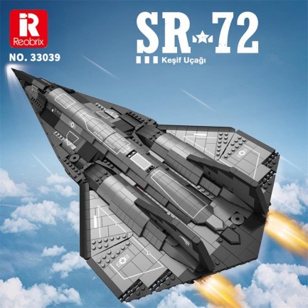 Reobrix 33039 SR-72 Keşif Uçağı Jet (SR-72 Reconnaissance Aircraft) Yaratıcı Yapı Blok Seti Building Blocks - 2071 Parça - Thumbnail