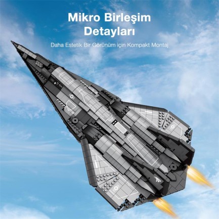 Reobrix 33039 SR-72 Keşif Uçağı Jet (SR-72 Reconnaissance Aircraft) Yaratıcı Yapı Blok Seti Building Blocks - 2071 Parça - Thumbnail
