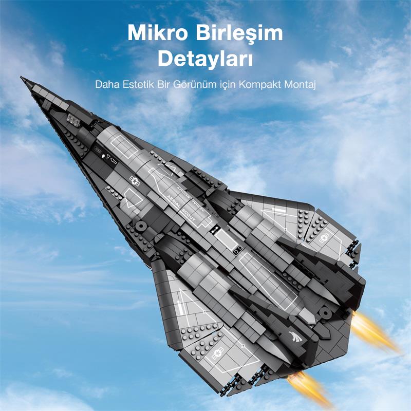 Reobrix 33039 SR-72 Keşif Uçağı Jet (SR-72 Reconnaissance Aircraft) Yaratıcı Yapı Blok Seti Building Blocks - 2071 Parça