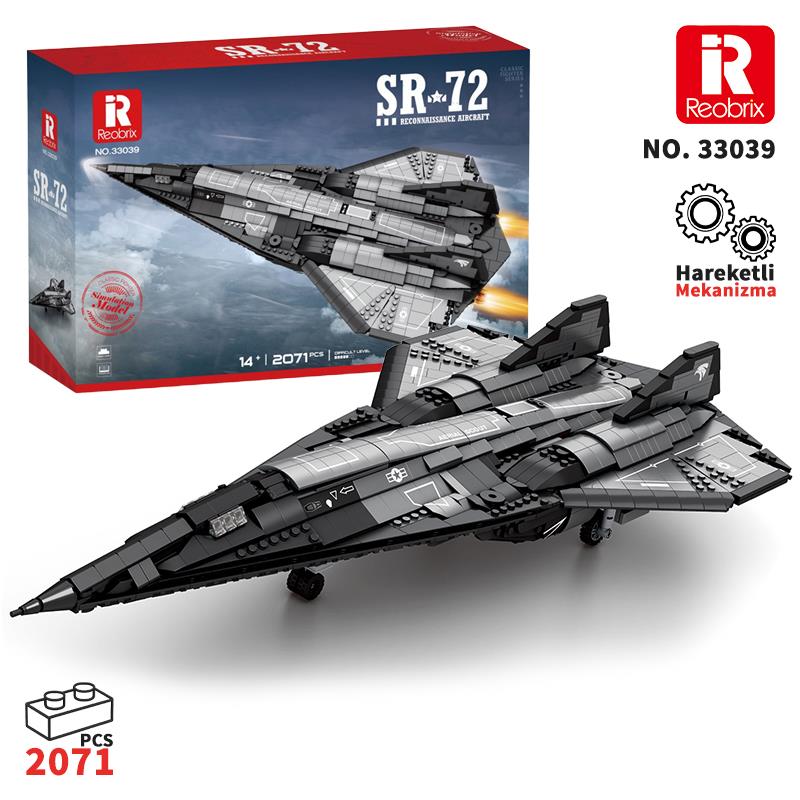 Reobrix 33039 SR-72 Keşif Uçağı Jet (SR-72 Reconnaissance Aircraft) Yaratıcı Yapı Blok Seti Building Blocks - 2071 Parça