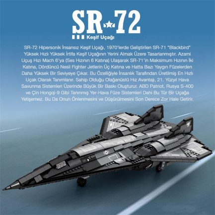 Reobrix 33039 SR-72 Keşif Uçağı Jet (SR-72 Reconnaissance Aircraft) Yaratıcı Yapı Blok Seti Building Blocks - 2071 Parça - Thumbnail