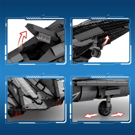 Reobrix 33039 SR-72 Keşif Uçağı Jet (SR-72 Reconnaissance Aircraft) Yaratıcı Yapı Blok Seti Building Blocks - 2071 Parça - Thumbnail