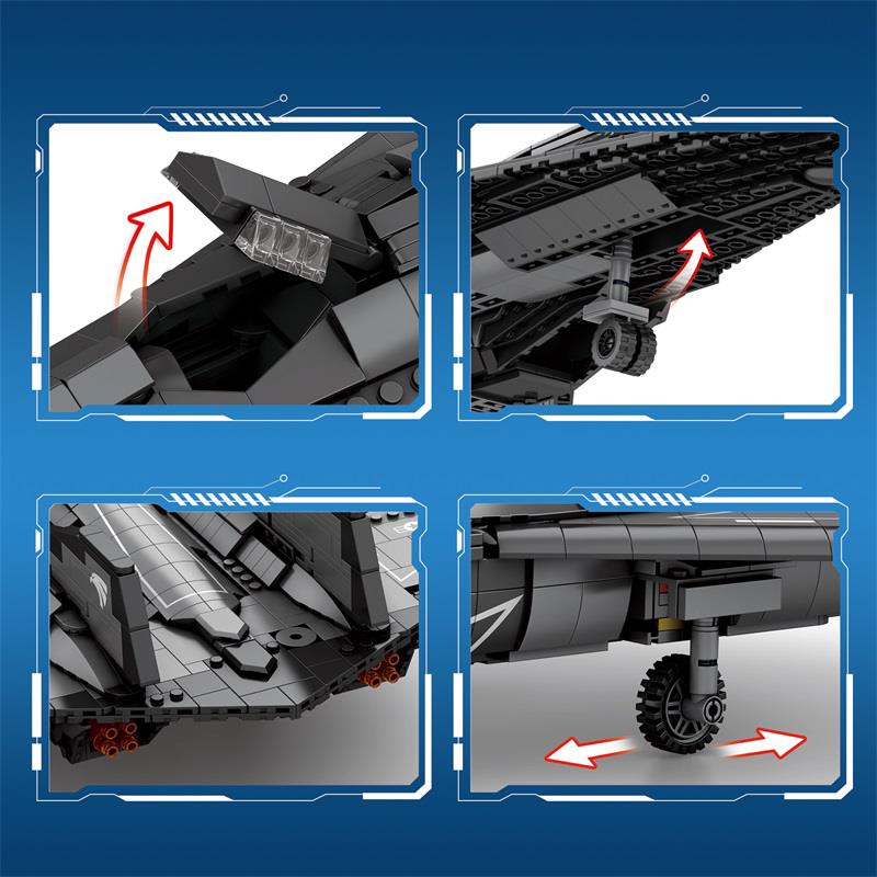 Reobrix 33039 SR-72 Keşif Uçağı Jet (SR-72 Reconnaissance Aircraft) Yaratıcı Yapı Blok Seti Building Blocks - 2071 Parça