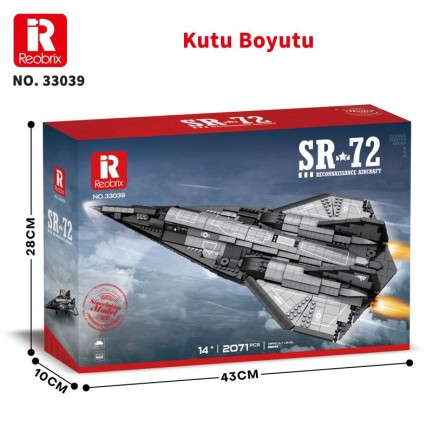Reobrix 33039 SR-72 Keşif Uçağı Jet (SR-72 Reconnaissance Aircraft) Yaratıcı Yapı Blok Seti Building Blocks - 2071 Parça - Thumbnail