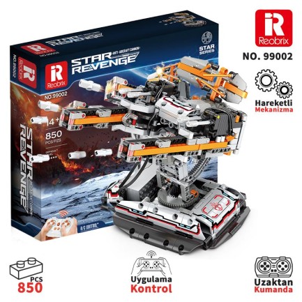 Reobrix - Reobrix 99002 Uçaksavar Topu (Star Revenge Anti-Aircraft Connon)Kumanda&Motor Yaratıcı Yapı Blok Seti