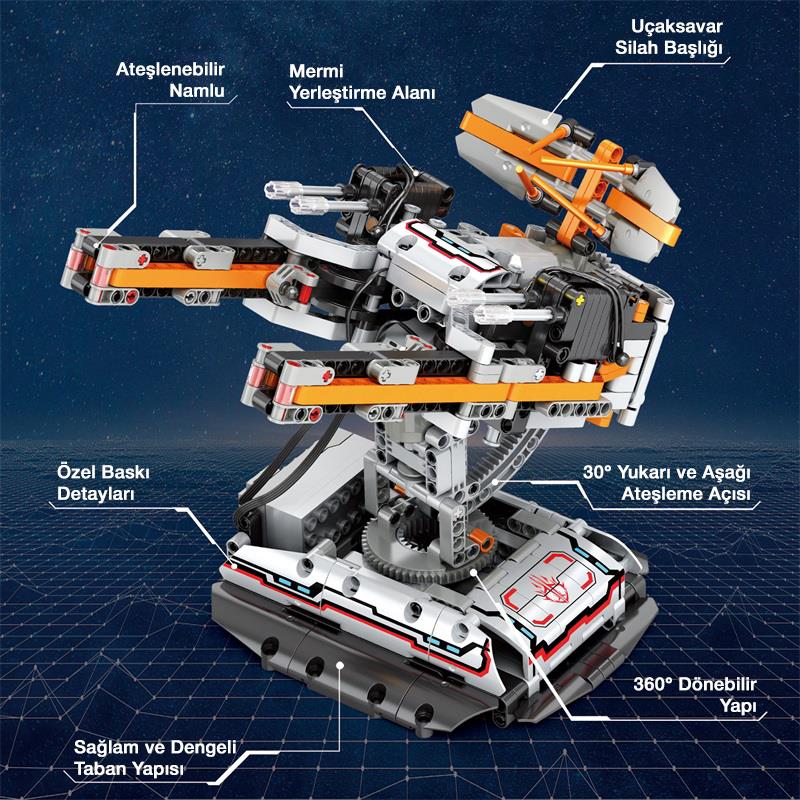 Reobrix 99002 Uçaksavar Topu (Star Revenge Anti-Aircraft Connon)Kumanda&Motor Yaratıcı Yapı Blok Seti