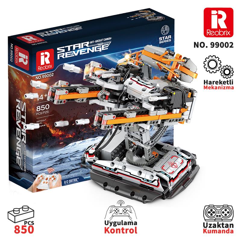 Reobrix 99002 Uçaksavar Topu (Star Revenge Anti-Aircraft Connon)Kumanda&Motor Yaratıcı Yapı Blok Seti