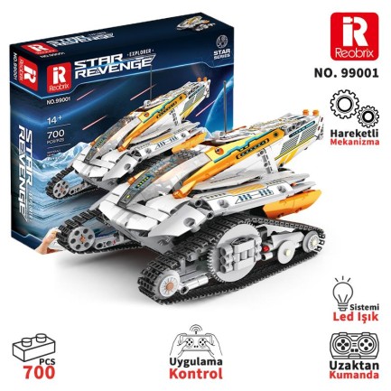 Reobrix - Reobrix Technic 99001 Kaşif (Star Revenge:Explorer) Kumanda&Motorlu Yaratıcı Yapı Blok Seti Building Blocks - 700 Parça