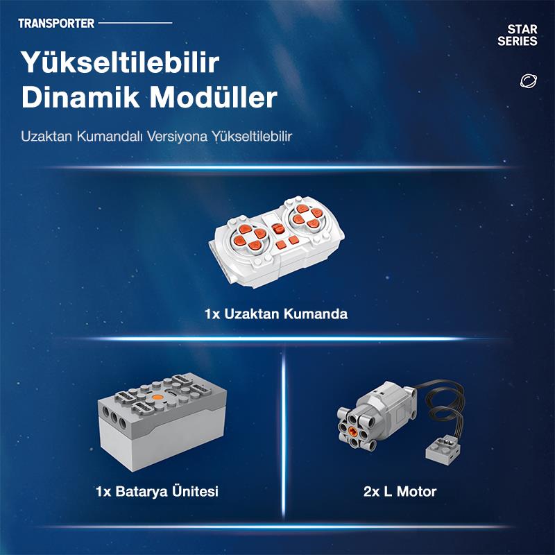 Reobrix 99005 Star Revenge :Transporter Kumanda&Motorlu Yaratıcı Yapı Blok Seti Building Blocks - 1758 Parça
