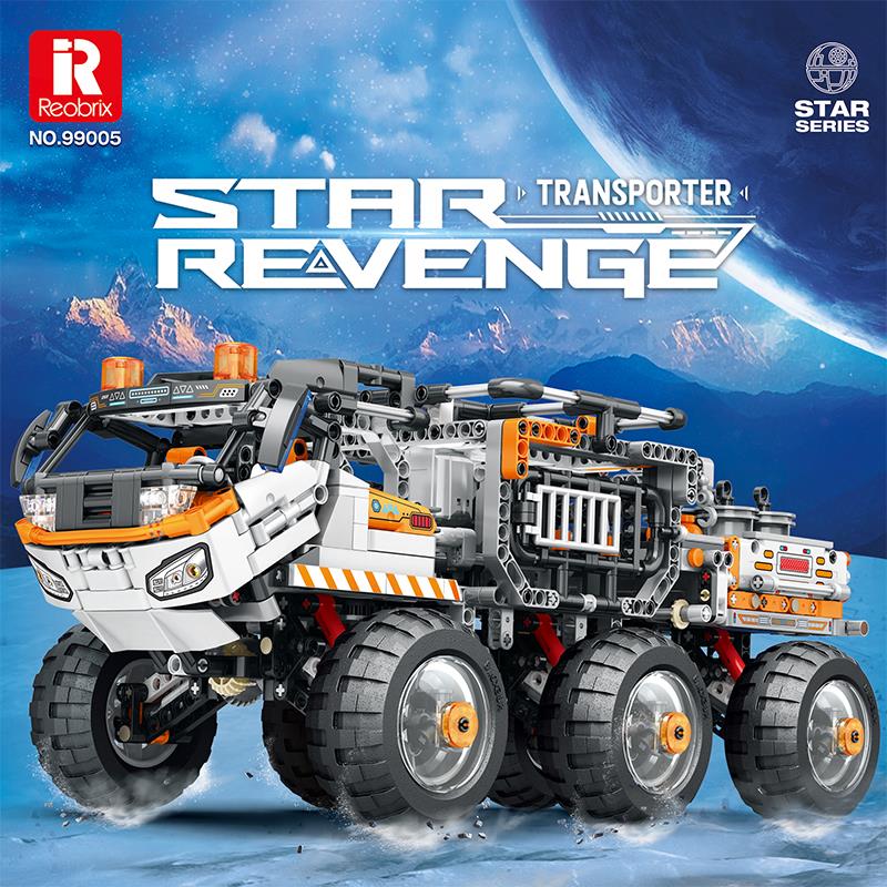 Reobrix 99005 Star Revenge :Transporter Kumanda&Motorlu Yaratıcı Yapı Blok Seti Building Blocks - 1758 Parça
