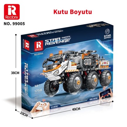 Reobrix 99005 Star Revenge :Transporter Kumanda&Motorlu Yaratıcı Yapı Blok Seti Building Blocks - 1758 Parça - Thumbnail