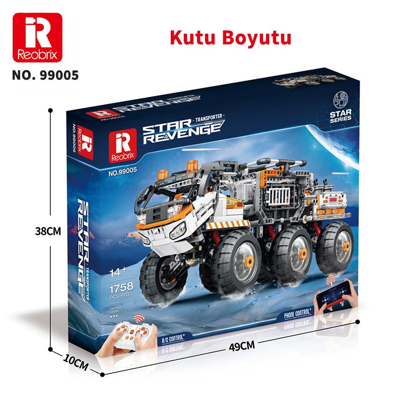 Reobrix 99005 Star Revenge :Transporter Kumanda&Motorlu Yaratıcı Yapı Blok Seti Building Blocks - 1758 Parça