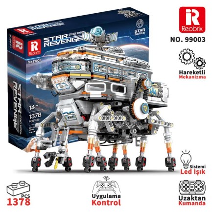 Reobrix - Reobrix Technic 99003 Bilim İstasyonu (Star Revenge:Science Station) Kumandalı&Motorlu Yapı Blok Seti Building Blocks - 1378 Parça