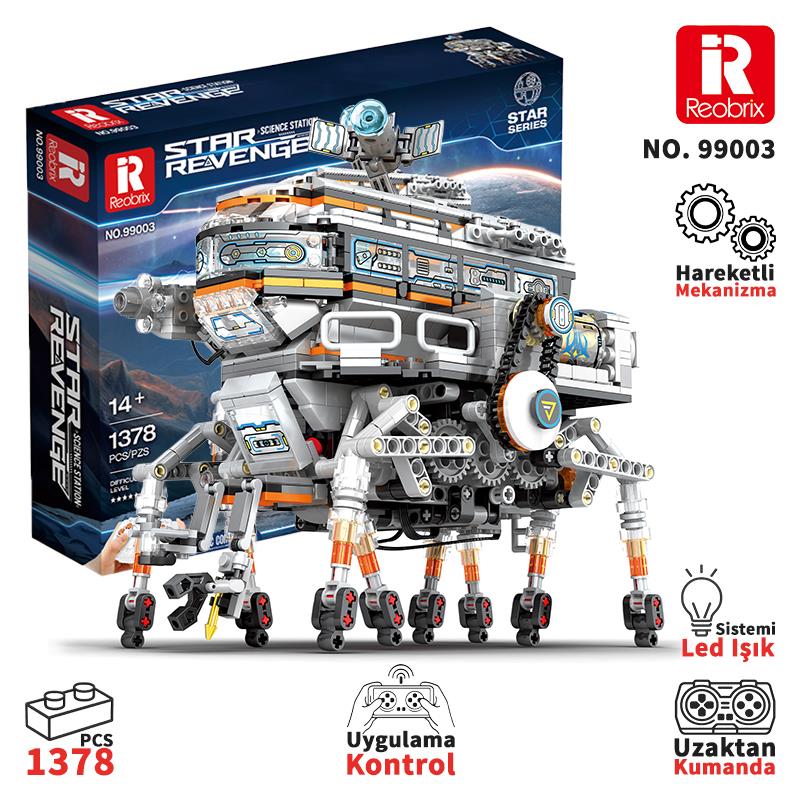 Reobrix Technic 99003 Bilim İstasyonu (Star Revenge:Science Station) Kumandalı|*|Motorlu Yapı Blok Seti Building Blocks - 1378 Parça