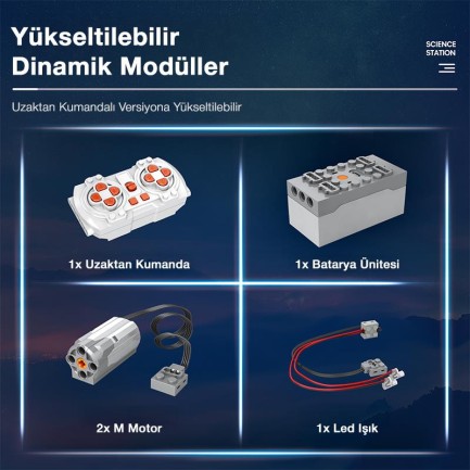 Reobrix Technic 99003 Bilim İstasyonu (Star Revenge:Science Station) Kumandalı|*|Motorlu Yapı Blok Seti Building Blocks - 1378 Parça - Thumbnail