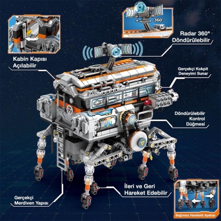 Reobrix Technic 99003 Bilim İstasyonu (Star Revenge:Science Station) Kumandalı|*|Motorlu Yapı Blok Seti Building Blocks - 1378 Parça - Thumbnail