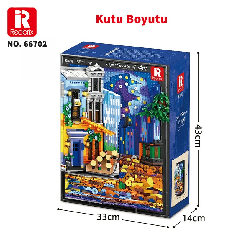 Reobrix Starry Night Cafe Wall Art 66702 Brick Yapım Seti