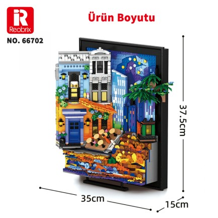 Reobrix Starry Night Cafe Wall Art 66702 Brick Yapım Seti - Thumbnail