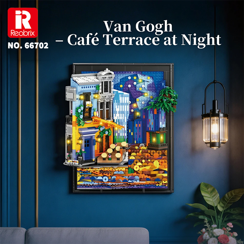 Reobrix Starry Night Cafe Wall Art 66702 Brick Yapım Seti