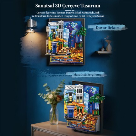 Reobrix Starry Night Cafe Wall Art 66702 Brick Yapım Seti - Thumbnail