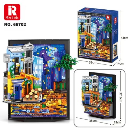 Reobrix Starry Night Cafe Wall Art 66702 Brick Yapım Seti - Thumbnail