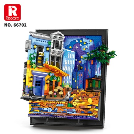 Reobrix Starry Night Cafe Wall Art 66702 Brick Yapım Seti - Thumbnail