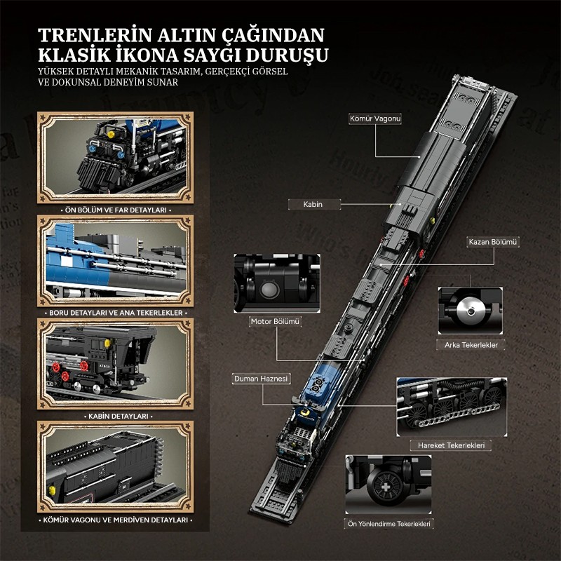 Reobrix Steam Locomotive 66805 Brick Yapım Seti