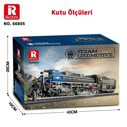 Reobrix Steam Locomotive 66805 Brick Yapım Seti - Thumbnail
