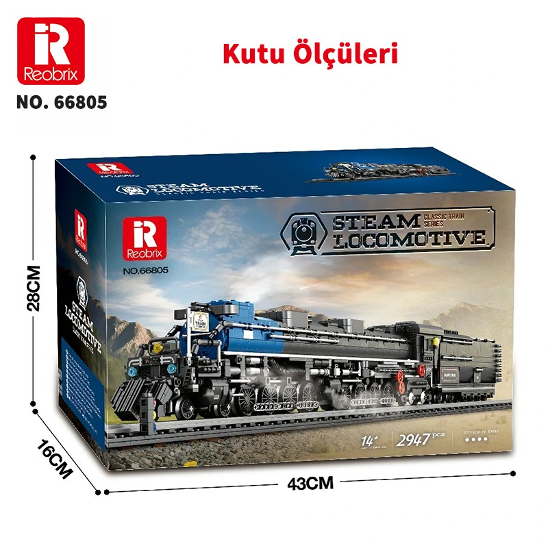 Reobrix Steam Locomotive 66805 Brick Yapım Seti