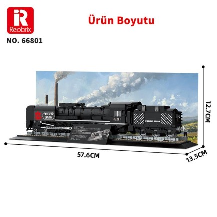 Reobrix Technic 66801 9000 Class Buharlı Lokomotif Tren Yaratıcı Yapı Blok Seti Building Blocks (Steam Locomotive Union Pacific) - 1546 Parça - Thumbnail