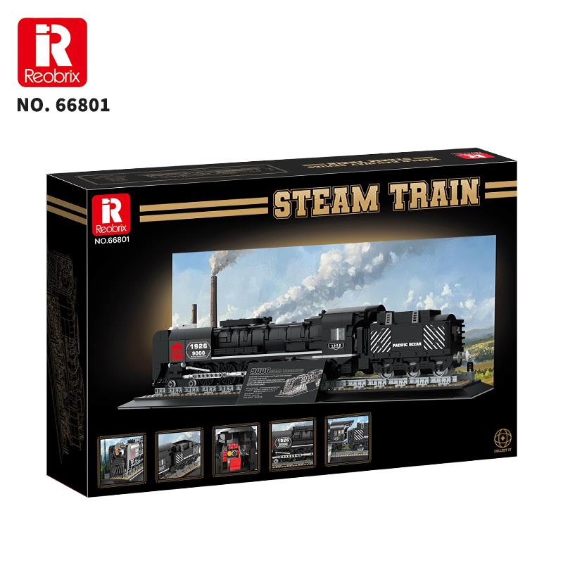 Reobrix Technic 66801 9000 Class Buharlı Lokomotif Tren Yaratıcı Yapı Blok Seti Building Blocks (Steam Locomotive Union Pacific) - 1546 Parça