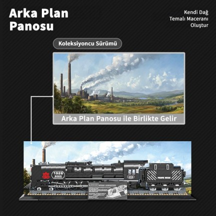 Reobrix Technic 66801 9000 Class Buharlı Lokomotif Tren Yaratıcı Yapı Blok Seti Building Blocks (Steam Locomotive Union Pacific) - 1546 Parça - Thumbnail